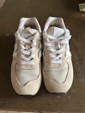 New Balance Kids Neutral Beige & White Athletic Sneakers